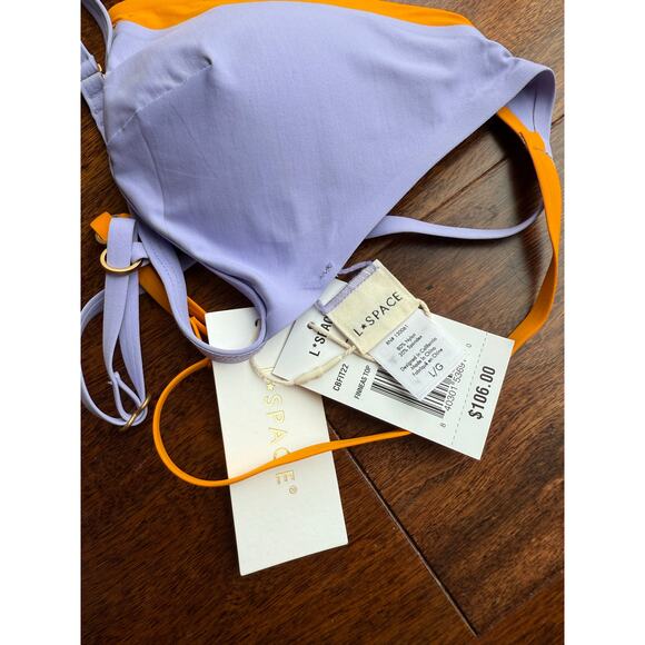 L* Space Finneas Bikini Top Purple Orange size Large - Picture 5 of 7